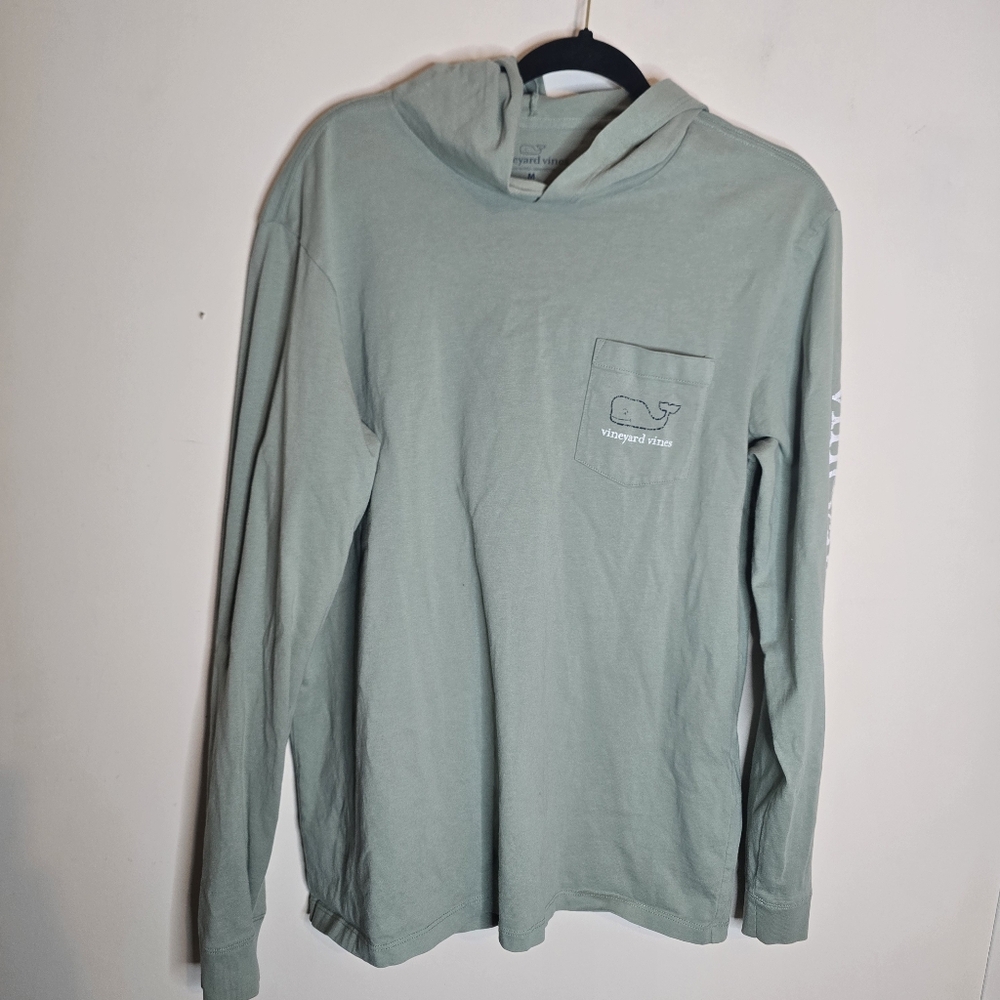Vineyard Vines Light Green Long Sleeve Hoodie Tee Mens Medium